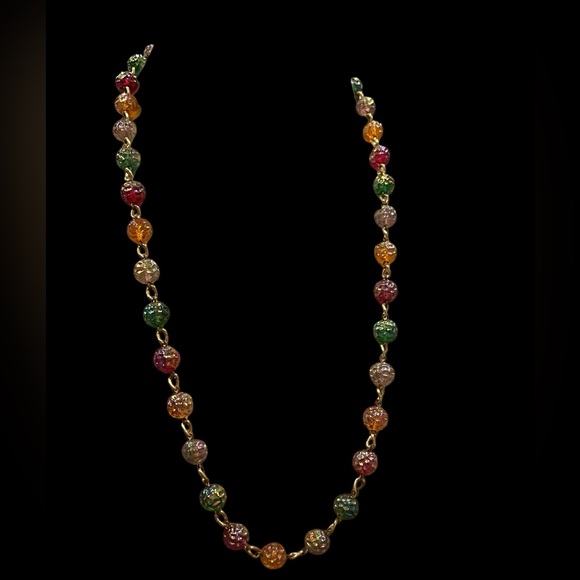 ❌sold in live❌Vintage Venetian style glass beaded necklace - Picture 3 of 8